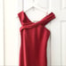 Likely Red Scarlet Off Shoulder Darrah Thigh High Double Slit Long Gown 0