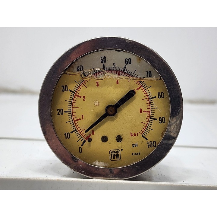 Nuova Fima Liquid Filled Pressure Gauge 0-100psi 0-7 Bar Made In Italy