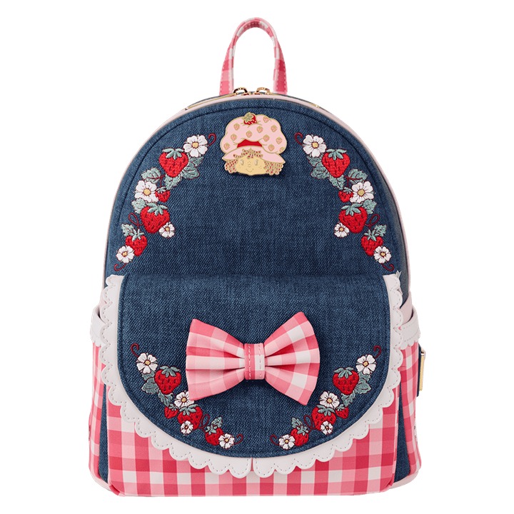 NEW! Strawberry Shortcake Denim Gingham Mini Backpack