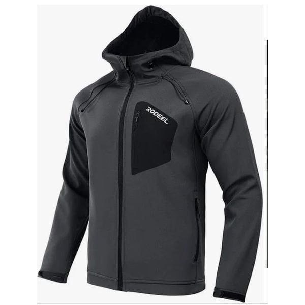 Rodeel Men's Softshell Front-zip Jacket Fleece Lined Windproof