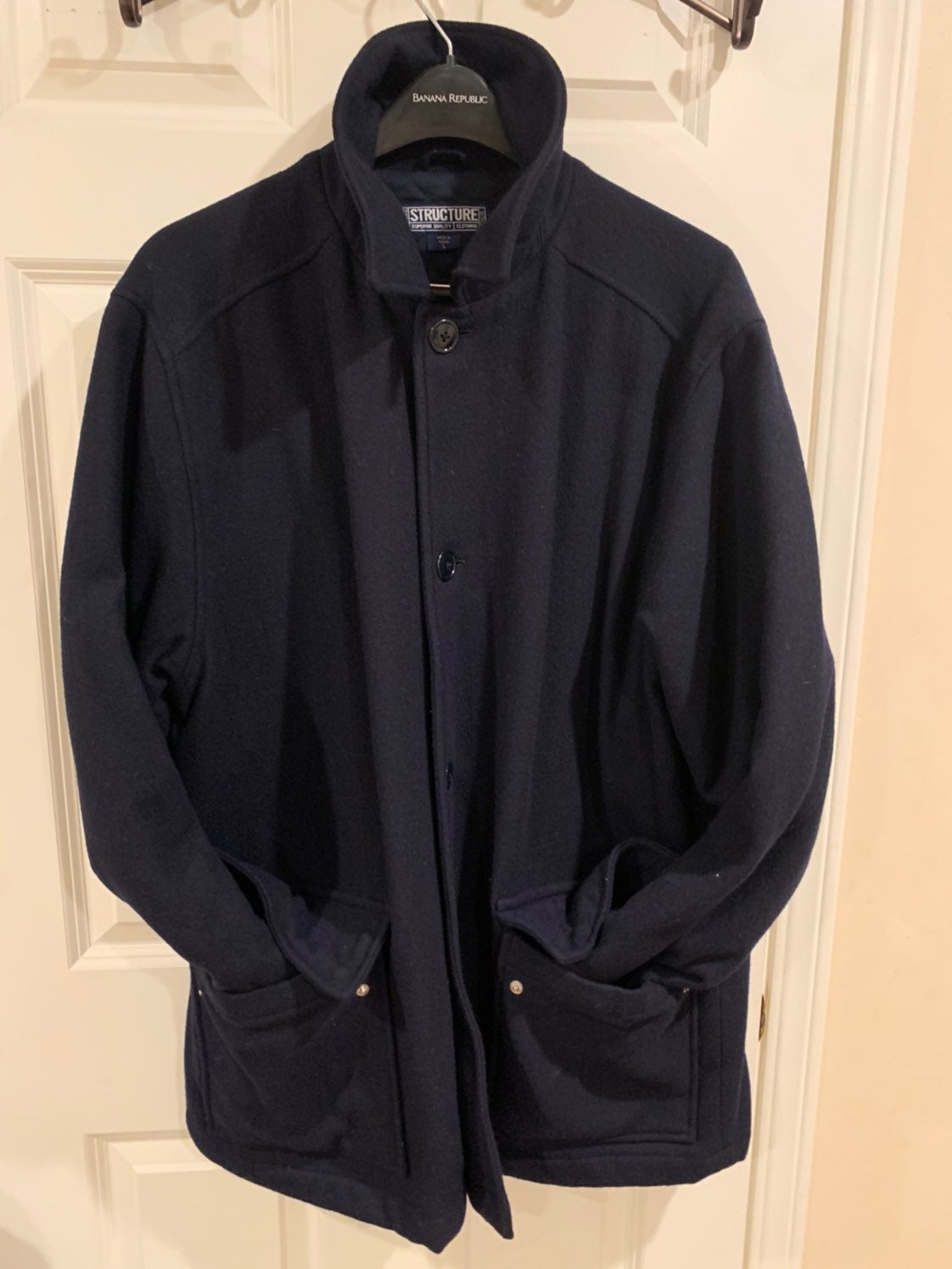 Structure Peacoat Jacket Dark Navy
