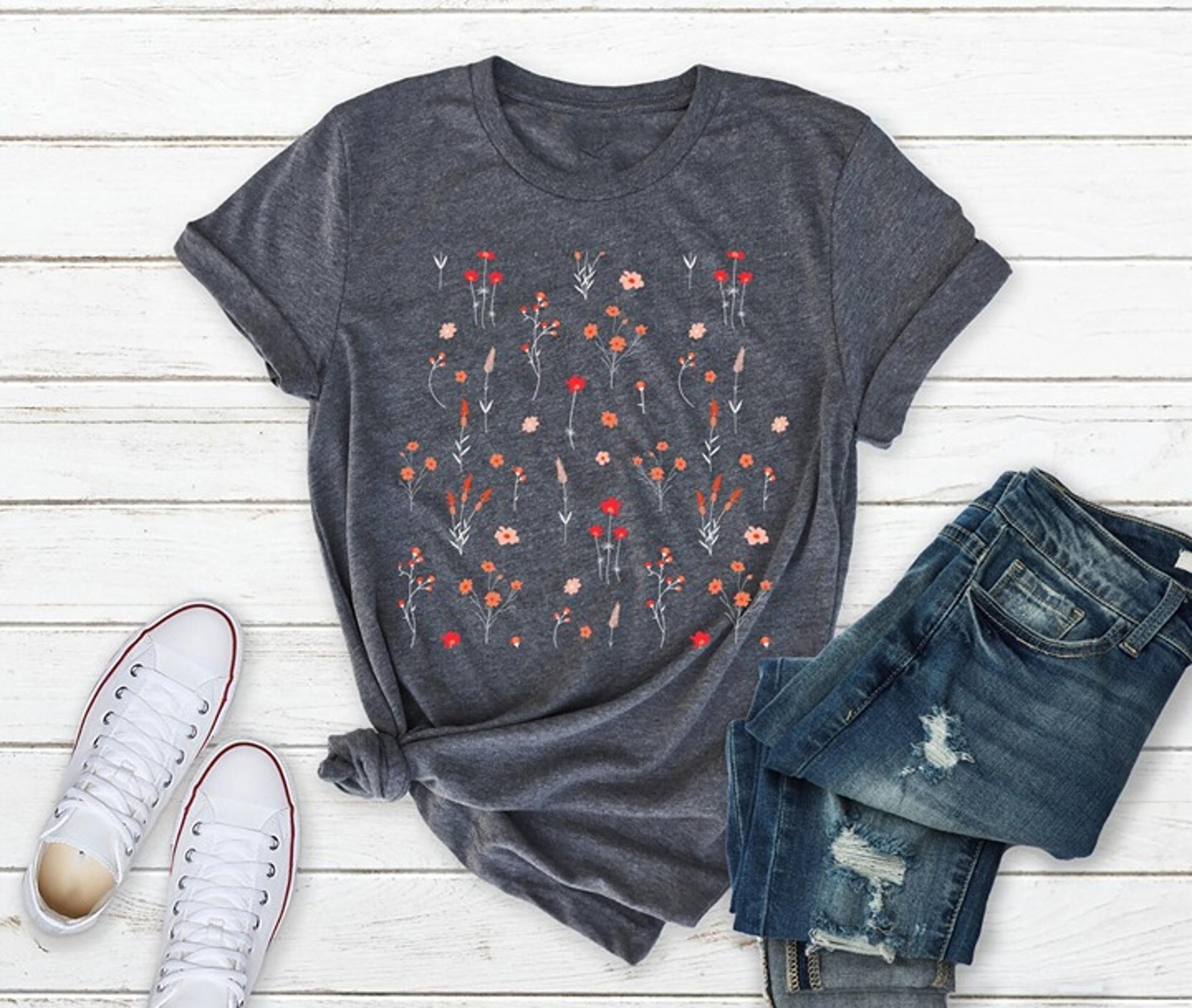 Wildflower Tshirt, Wild Flowers Shirt, Floral Tshirt, Flower Shirt, Friend Gift,