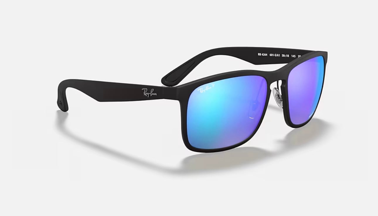 Ray-Ban RB4264 Chromance Sunglasses with Black Frame Blue Mirror Lenses