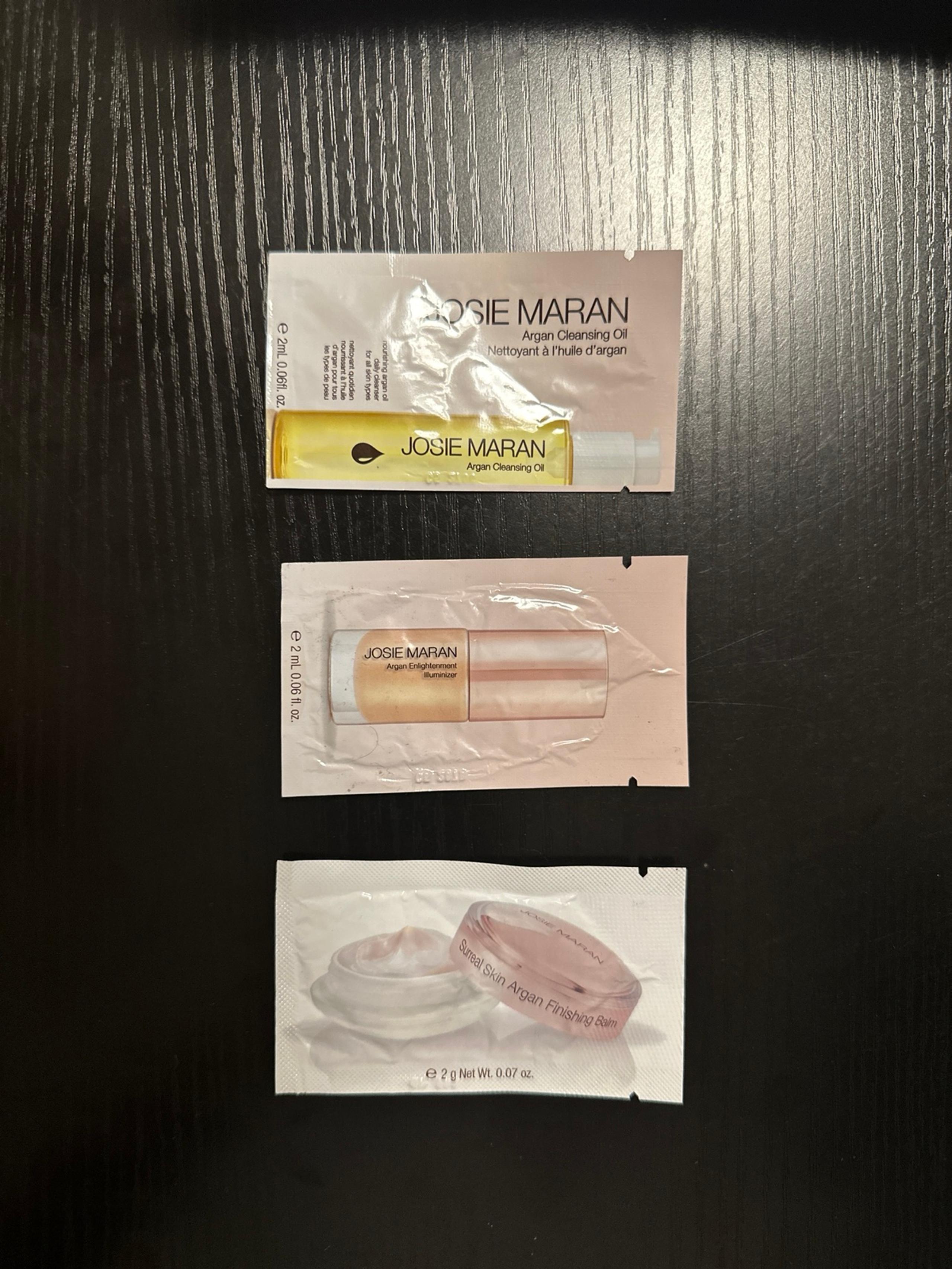 Josie Maran skincare SAMPLES bundle