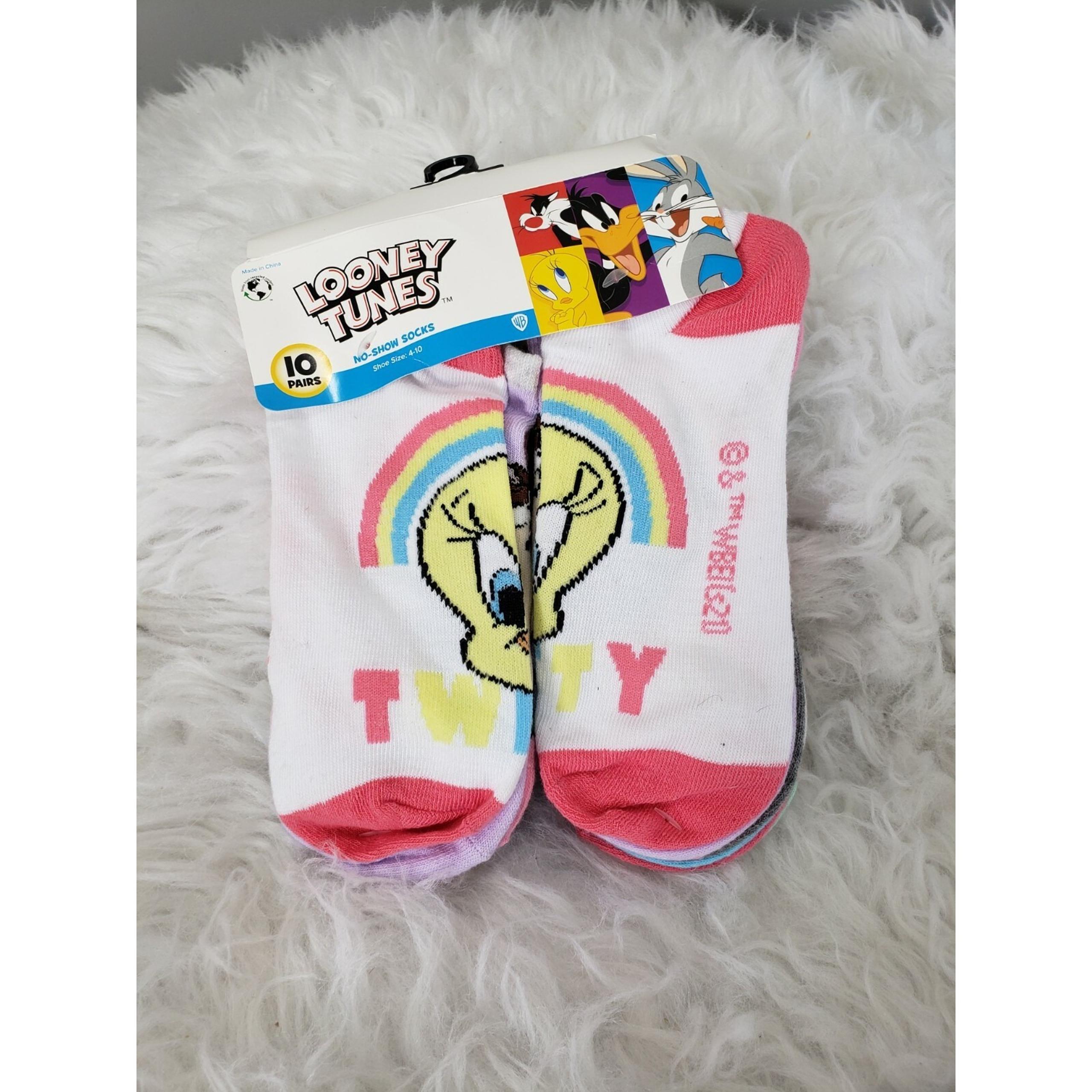 NEW Looney Tunes Women's No Show Socks, 10 Pack bugs bunny lola tweety marvin