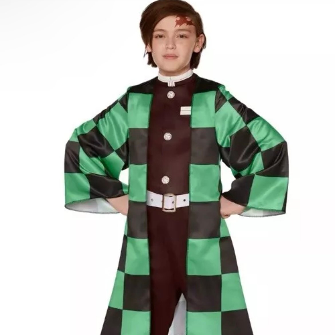 Demon Slayer Tanjiro Child Costume Anime Dress Up Child Medium 7-8
