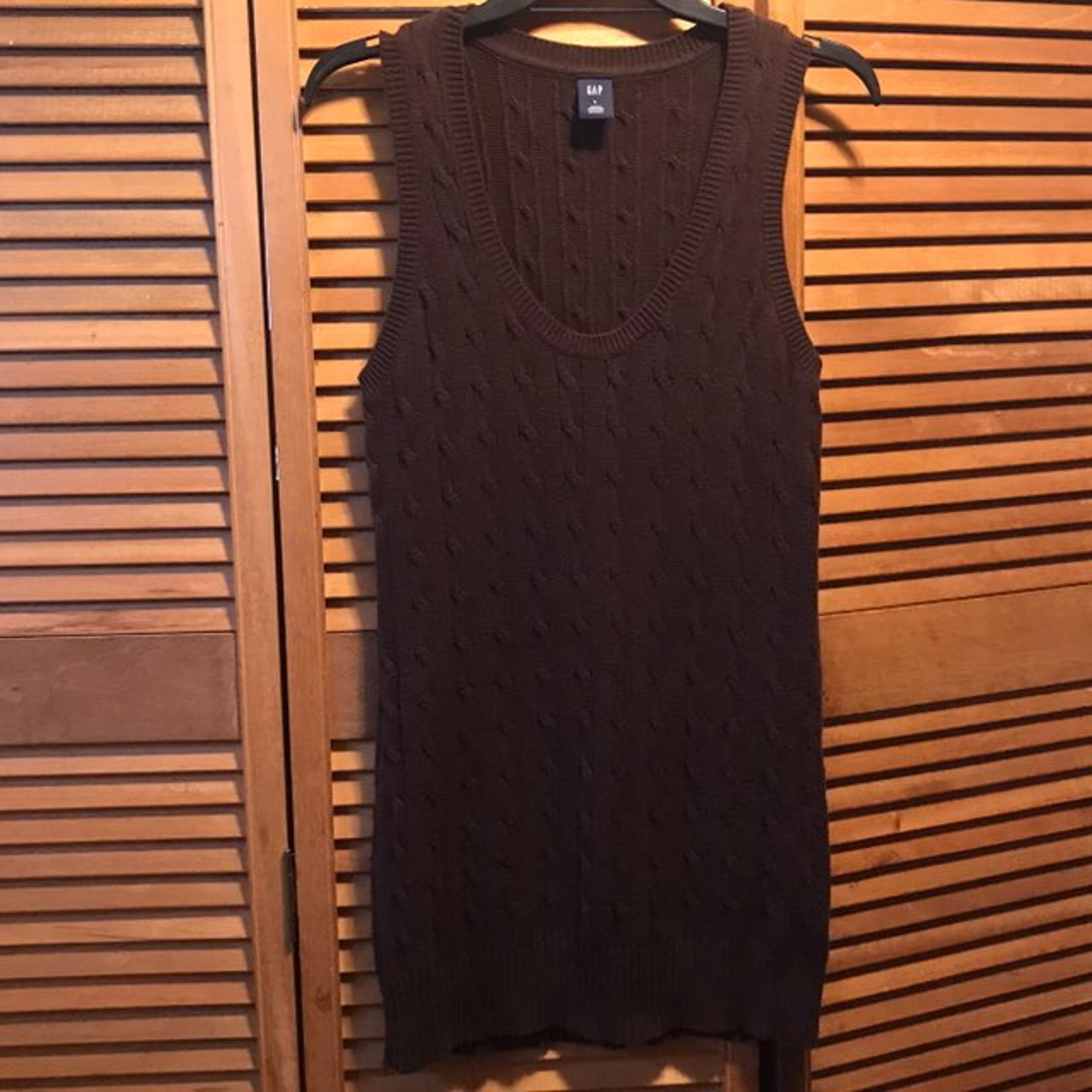 Gap Brown Long Cable Knit Sweater Vest