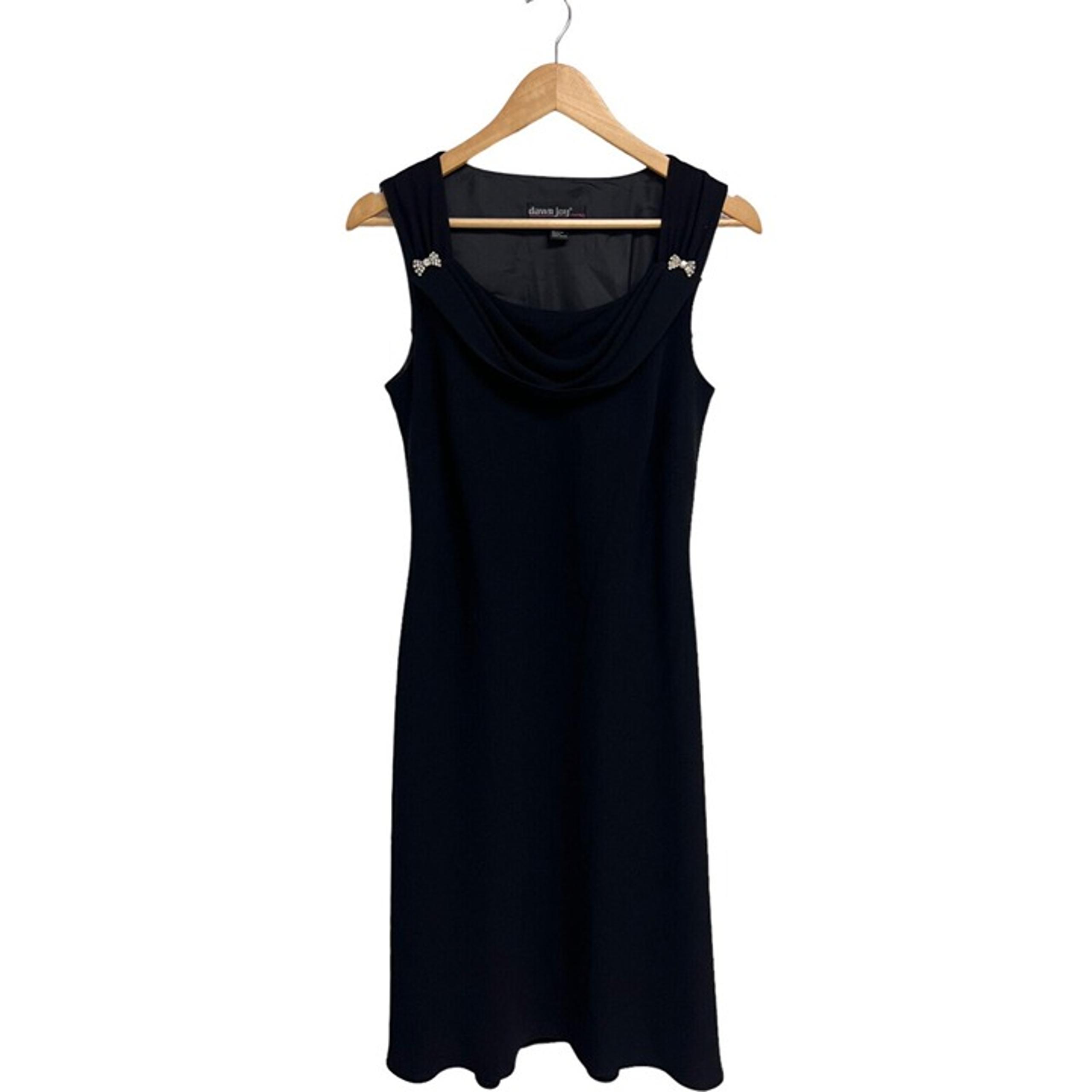 Dawn Joy Evening Women's Sleeveless Black Jeweled A-Line Formal Dress Size 10