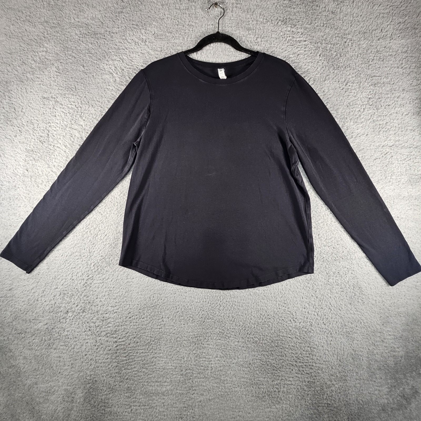 Lululemon All Yours Top Womens 12 Black Long Sleeve Pima Cotton Athleisure Gym