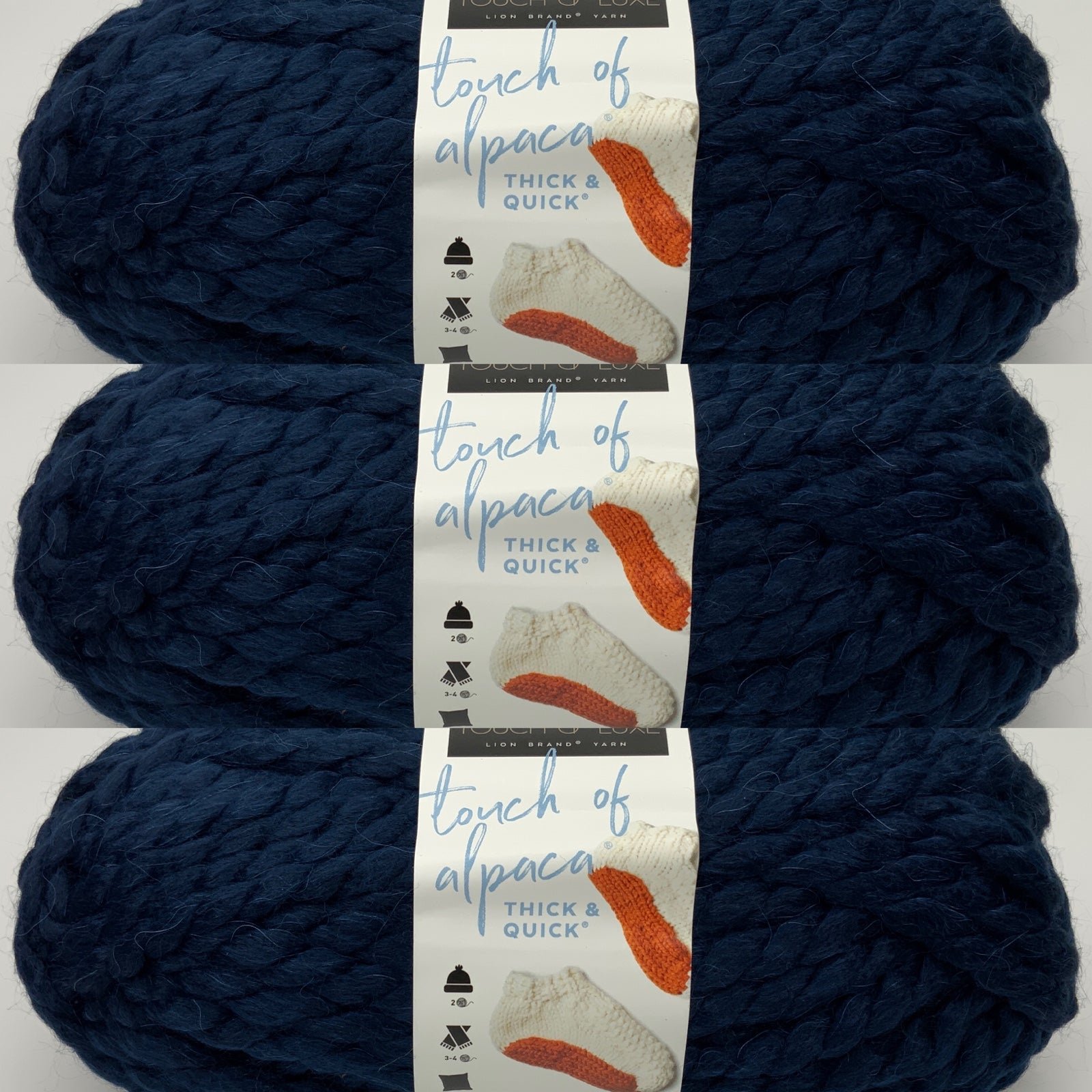 lot of 3 nightshade touch of alpaca thick and quick yarn