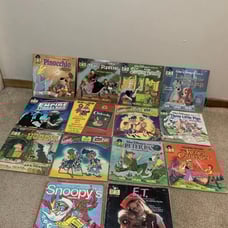 Disneyland Peter Pan Wonderland 33 1/3 45 RPM Book and Record Lot of 14