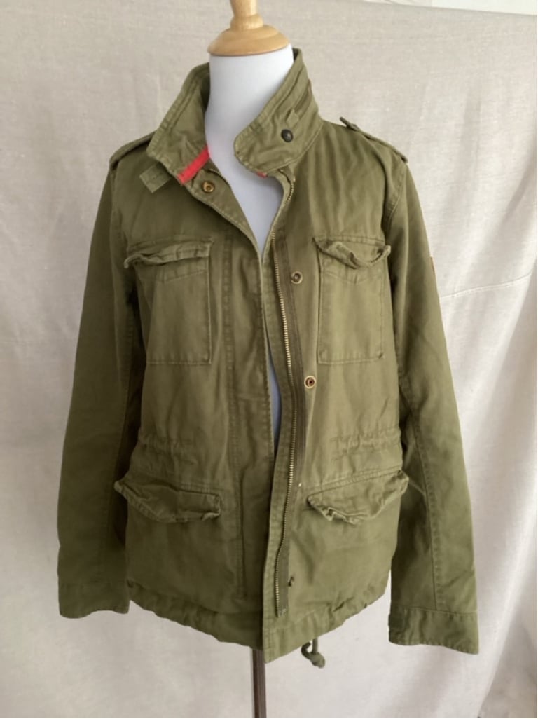 Superdry coat, size medium, perfect olive green color, worn once