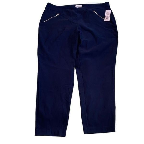 Nanette Lepore NWT Pull-On Pants Office Business Casual Rayon Blend Dark Navy 2X