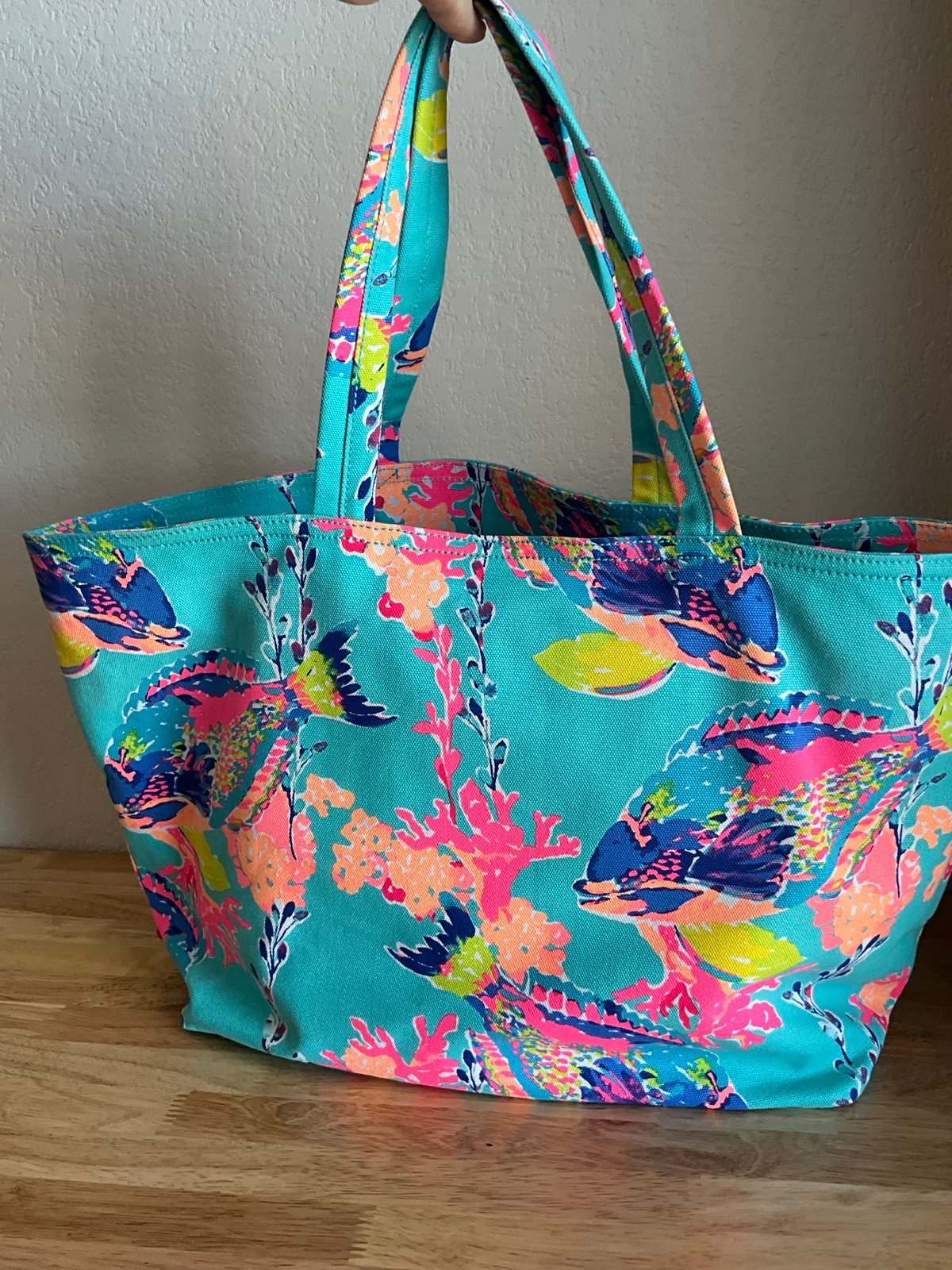 Lilly Pulitzer Palm Beach Tote Shorely Blue Sandstorm
