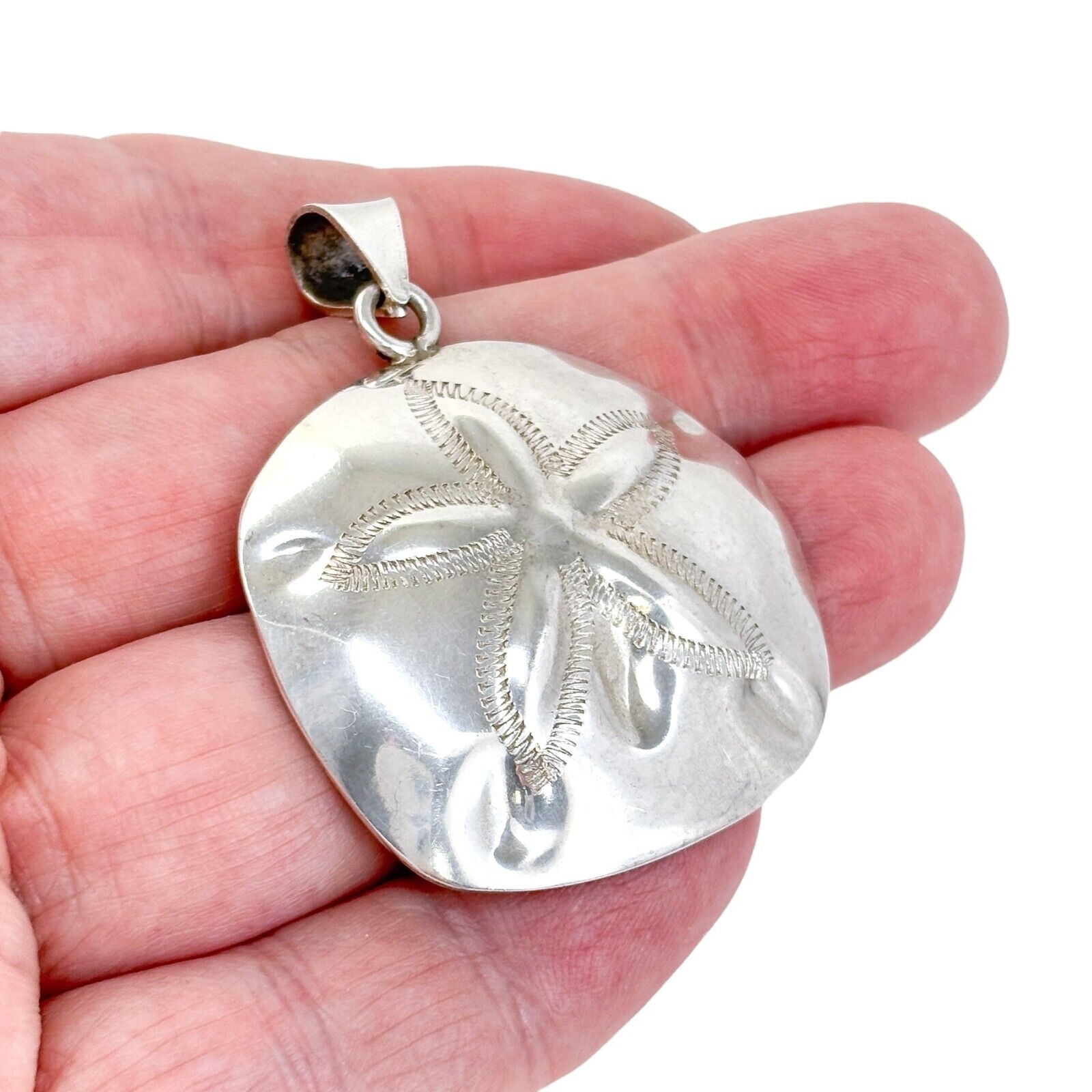 Vintage Mexico Sterling Silver 925 Sand Dollar Pendant
