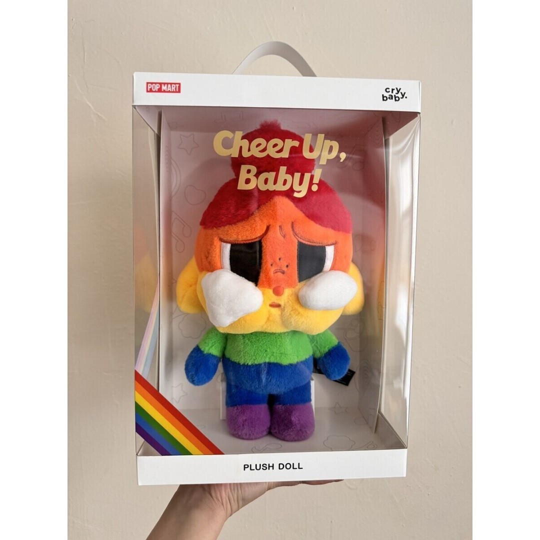 NEW Pop Mart Cry Baby Cheer Up, Baby Series Plush Doll Pride Rainbow (SEE PHOTO)