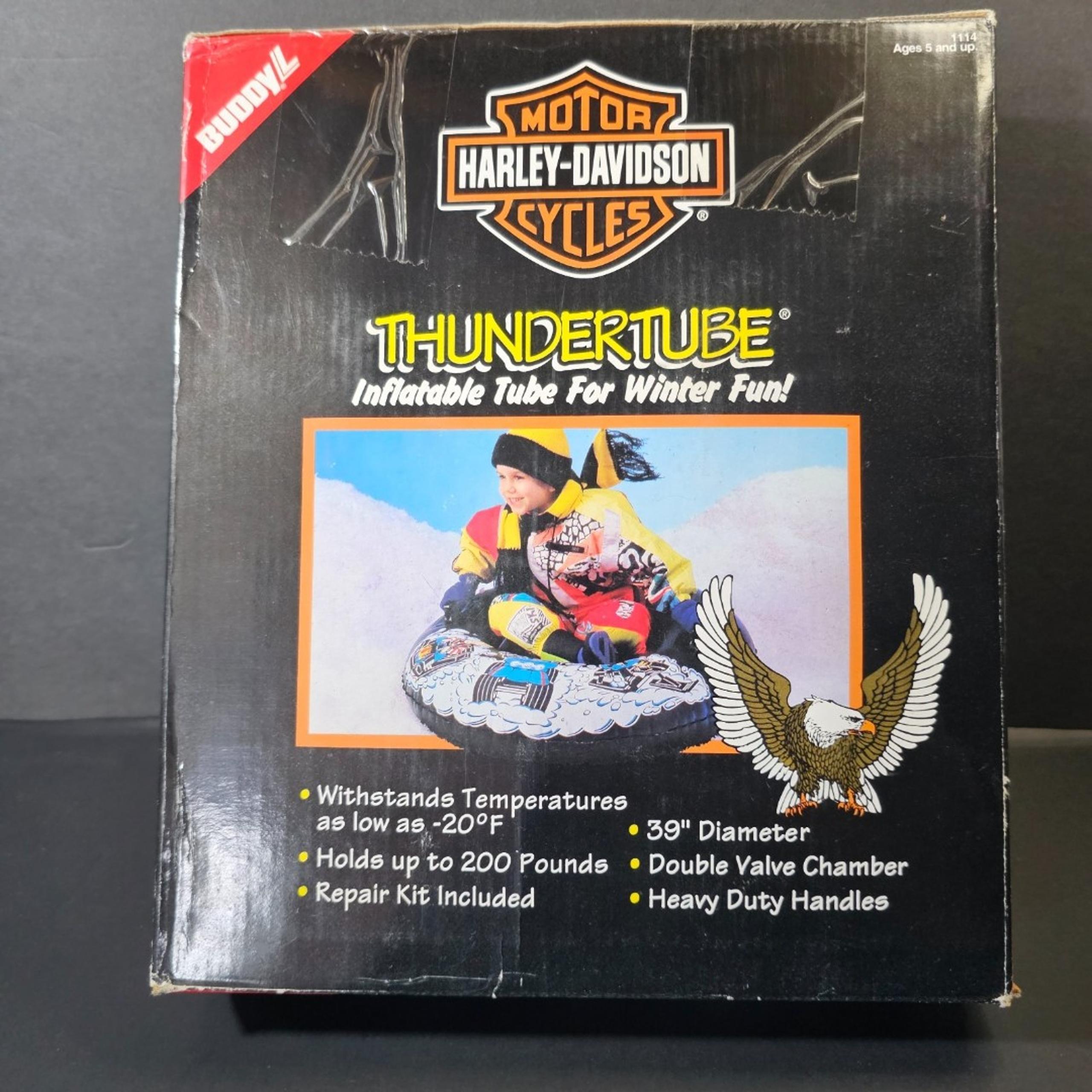 Vtg NIB Harley Davidson Thundertube Buddy L Inflatable Tube for Winter Fun