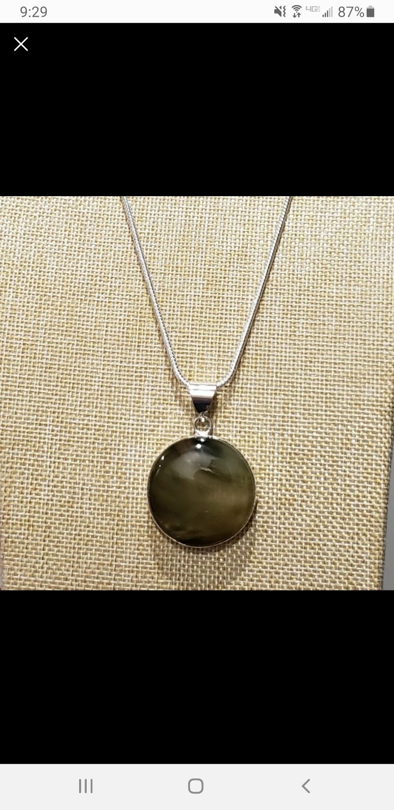 Men's Handmade Fluorite Gemstone-925 Pendant Necklace