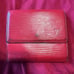 Louis Vuitton Red Leather Wallet With Leather Paint