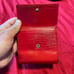 Louis Vuitton Red Leather Wallet With Leather Paint