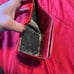 Louis Vuitton Red Leather Wallet With Leather Paint