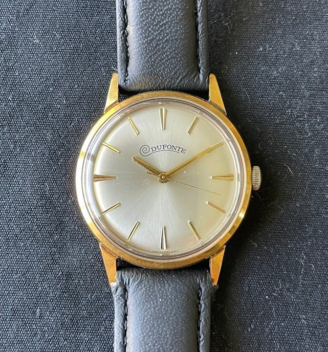 Vintage Swiss Gold Dufonte Hand Winding Mechanical Watch
