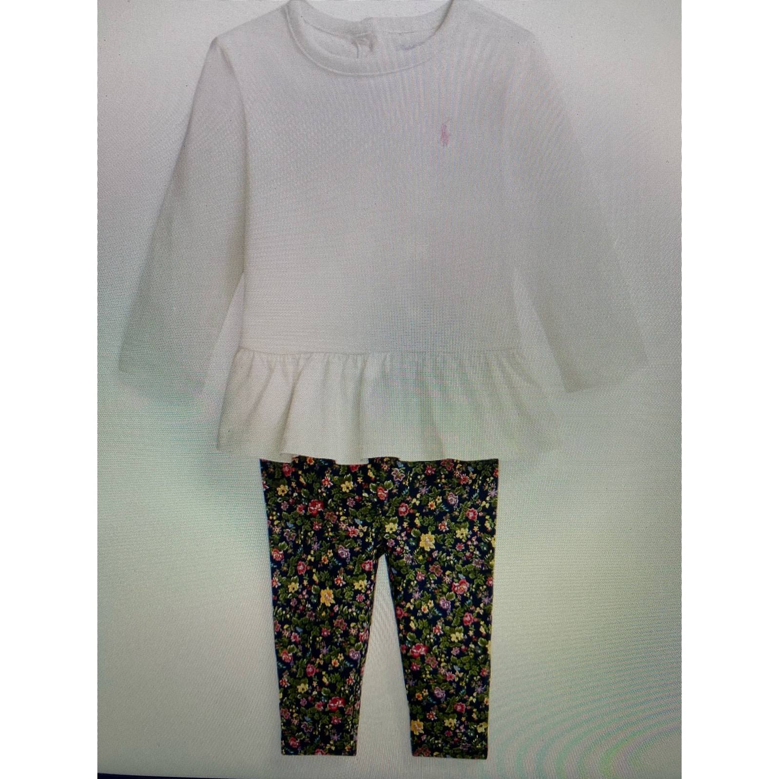 NWR Polo Ralph Lauren, kids, organic cotton top and floral leggings set 3M