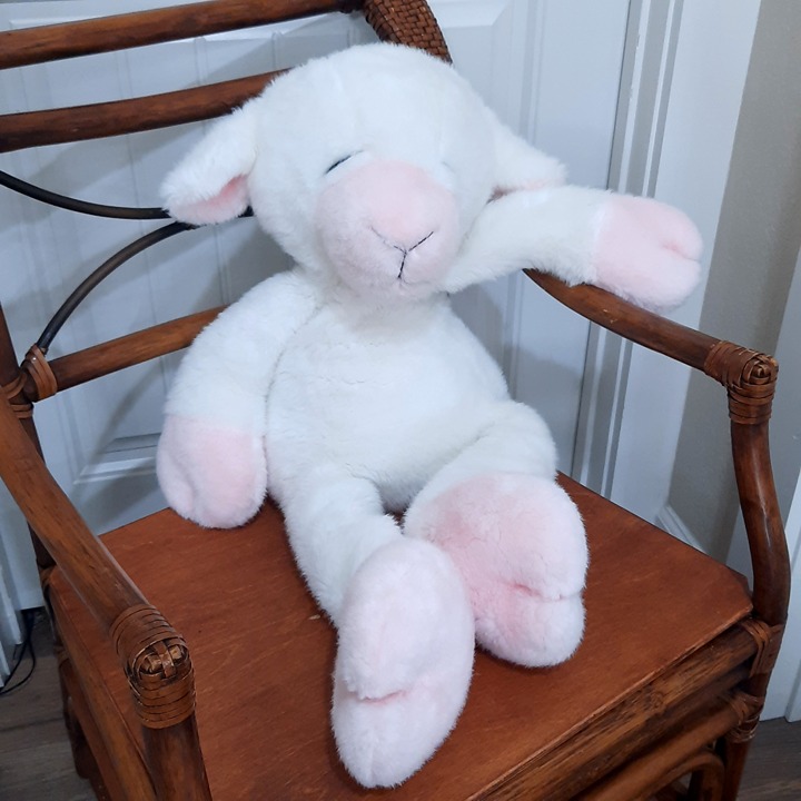 Manhattan toy Sheep lamb plush JUMBO LARGE 1990 stuffed animal Easter prop white