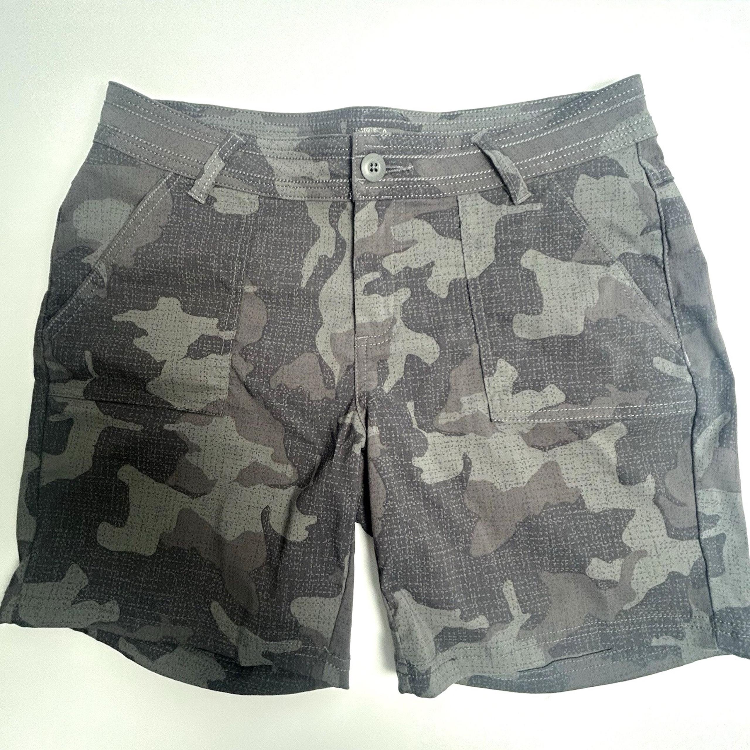 Prana Olivia Gray Camo Utility Shorts Women's 10