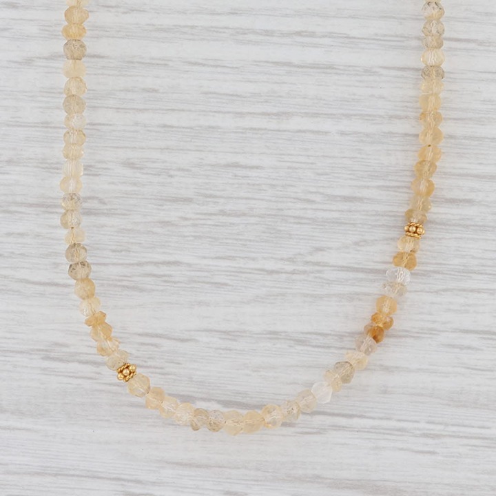 New Nina Nguyen Harmony Long Necklace Citrine Bead Sterling Gold Vermeil Layer