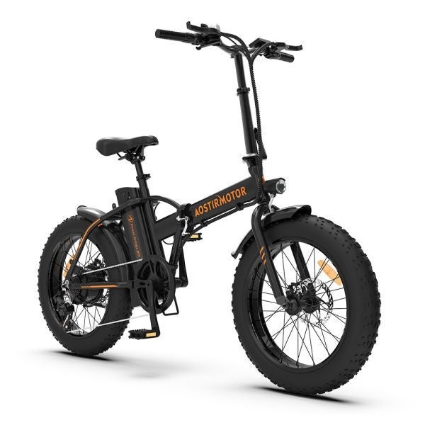 AOSTIRMOTOR Folding Electric Bicycle 500W Motor 20 Fat Tire With 36V/13Ah Li-Ba
