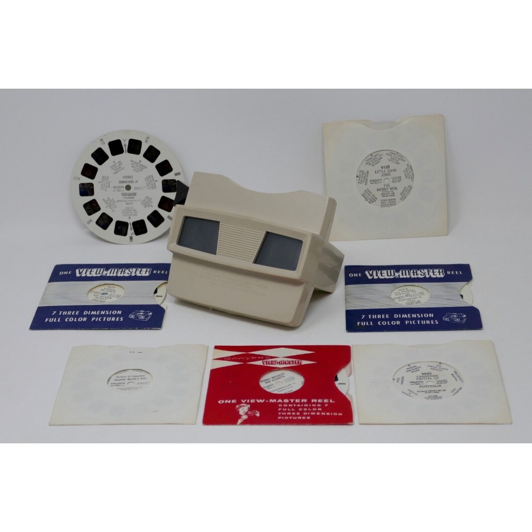 Sawyer View-Master 3-D Viewer & Reels Lot Australia France Italy SeattlePortland