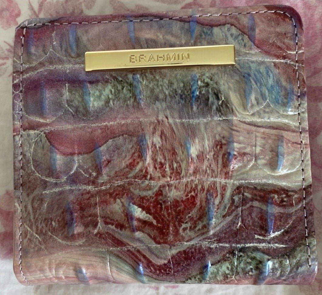 Brahmin mini ID wallet pink tones RARE