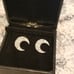Aria Jewels Diamond Accent Crescent Moon Studs