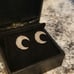 Aria Jewels Diamond Accent Crescent Moon Studs