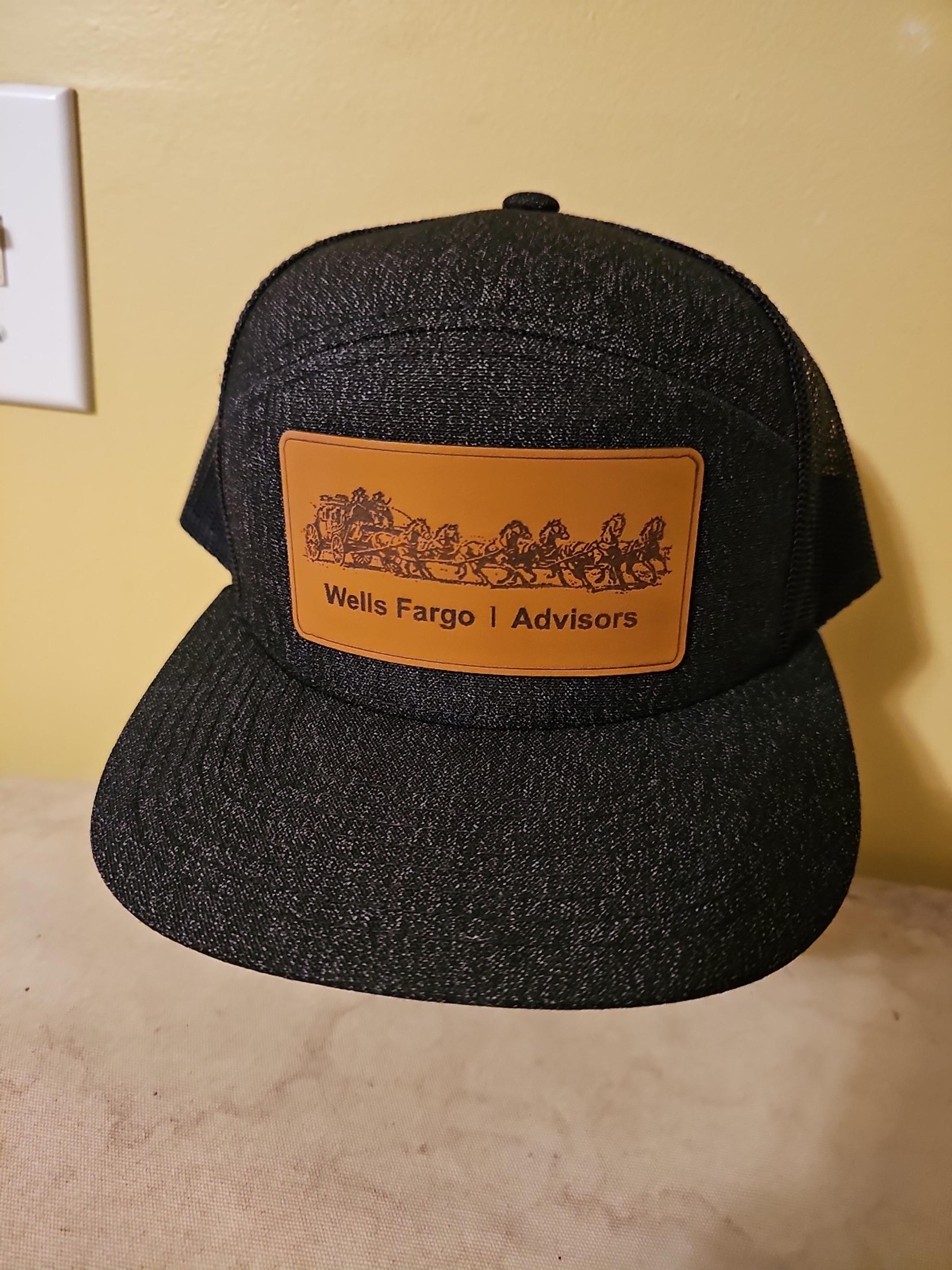 WELL, FARGO STAGECOACH BLACK SNAPBACK TRUCKERS HAT