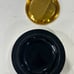 Vintage Table Lighter & Ashtray Black Gold Large Heavy Tray Brass Gold Plated