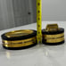 Vintage Table Lighter & Ashtray Black Gold Large Heavy Tray Brass Gold Plated