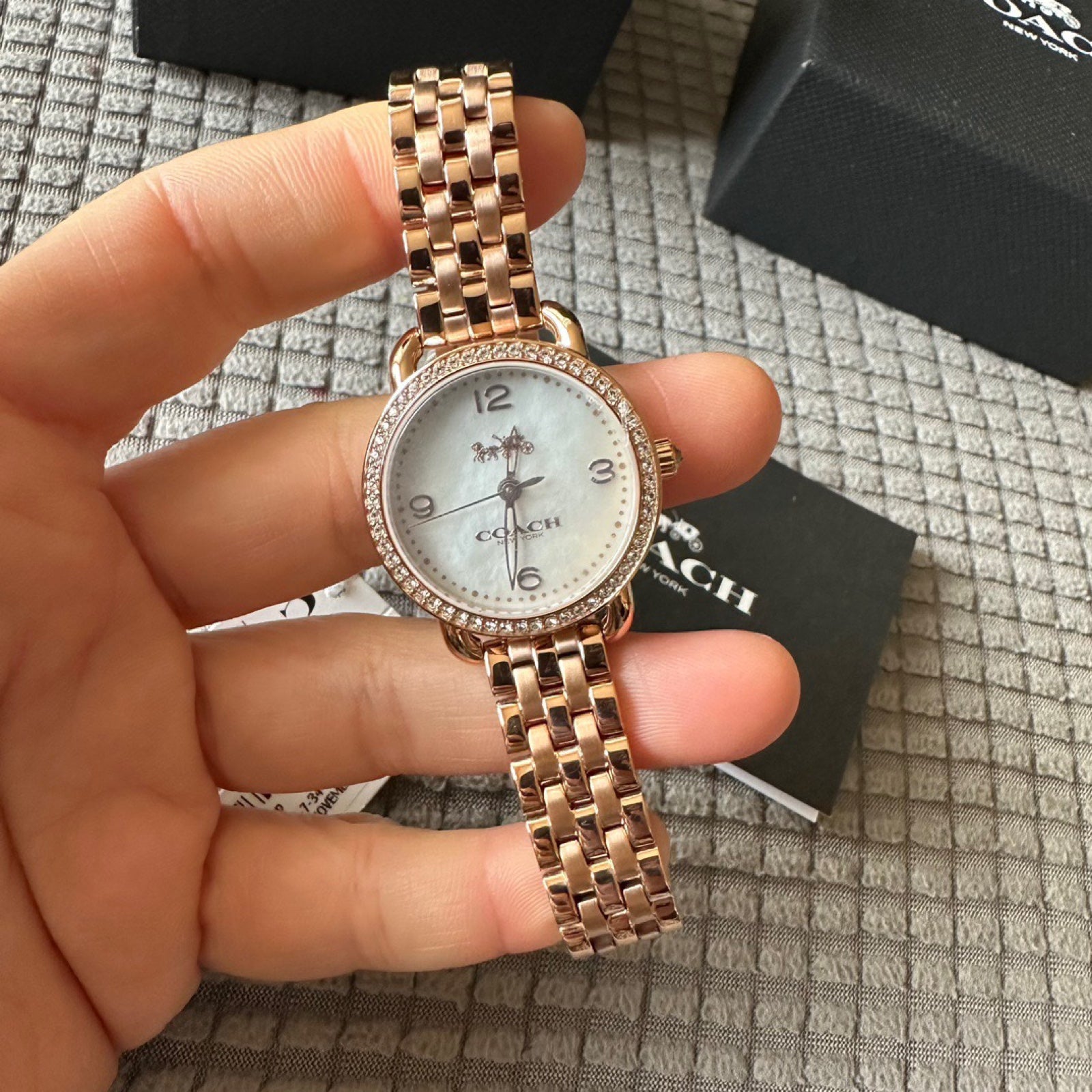 Coach Women's 14502479 Delancey Mother of Pearl Dial Ladies Rose Gold-Tone Watch