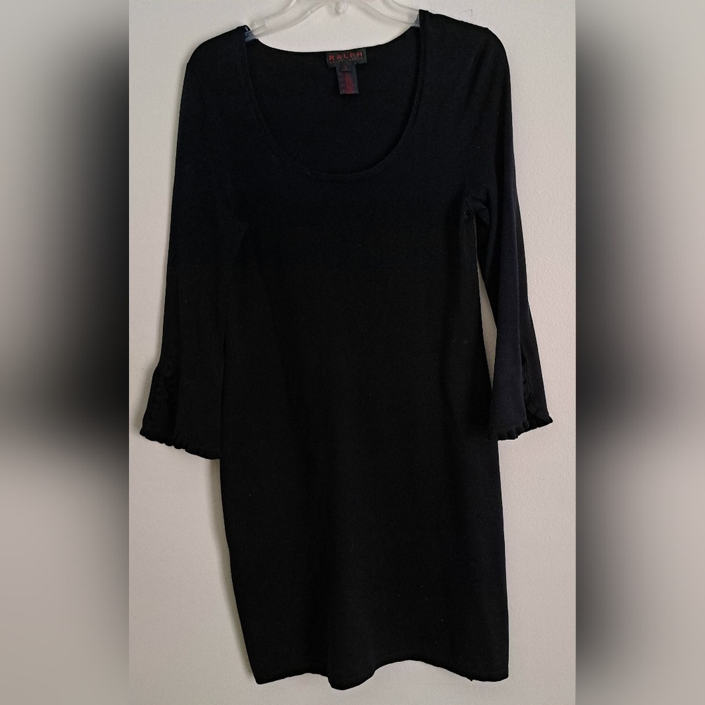 RALPH Ralph Lauren Black Long Sleeve Bodycon Cocktail Dress Size S