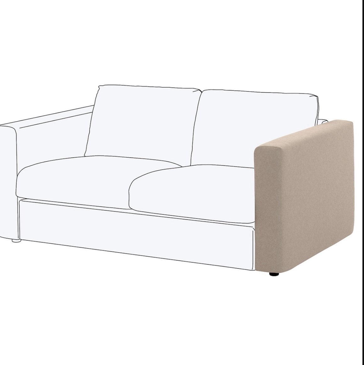FINNALA 704.548.51 Cover for armrest, Tallmyra beige