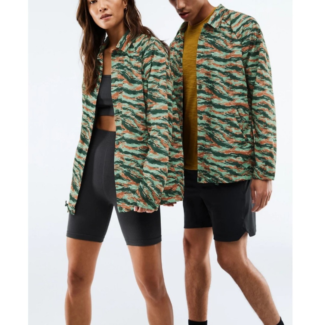 Fabletics Unisex Size Medium Green Tiger Camo The Only Coaches Jacket