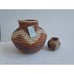 2 Primitive Coil Baskets Hand Woven Pakistan Xtra Fine Color Potter 12 & 2.5