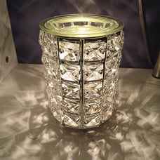 Crystal Wax Melt Warmer Electric Oil Burner Wax Melt For Home, Kitchen Silver