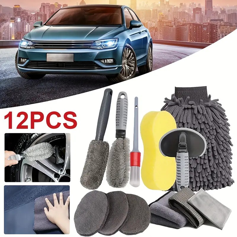 Ultimate Car Cleaning Detailing Kit w/12-Pieces for Interior and Exterior