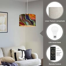 Plug in Pendant Light Abstract Diagonal Geometric Vibrant Colored Polarized Ligh