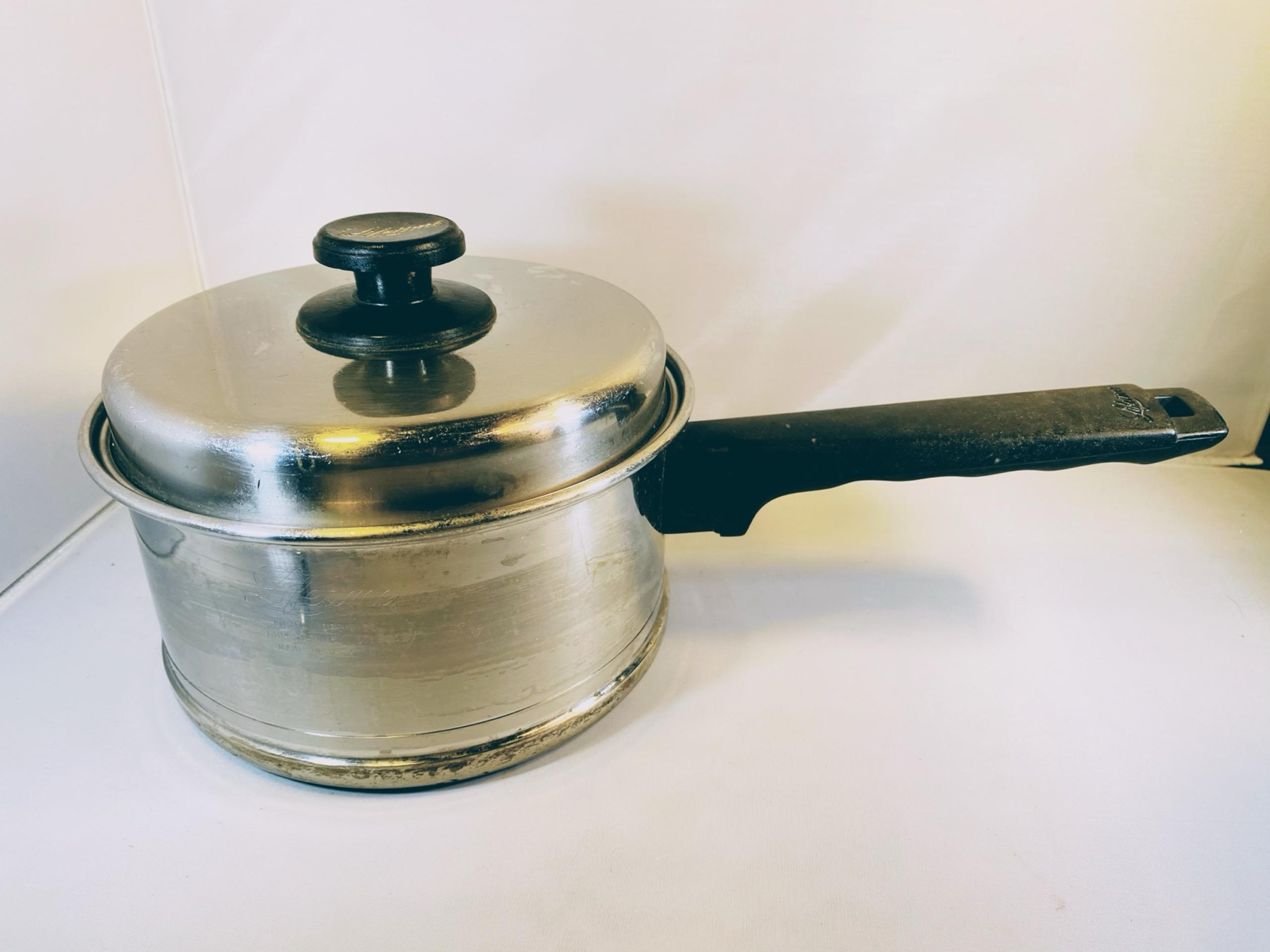 Vtg. Lifetime Sauce Pan w Lid, 3 Quart T304 Stainless Steel Made in USA