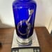 1988 Erte Cobalt Blue Fireflies Vase W Silver Base By Franklin Mint