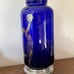 1988 Erte Cobalt Blue Fireflies Vase W Silver Base By Franklin Mint