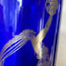 1988 Erte Cobalt Blue Fireflies Vase W Silver Base By Franklin Mint